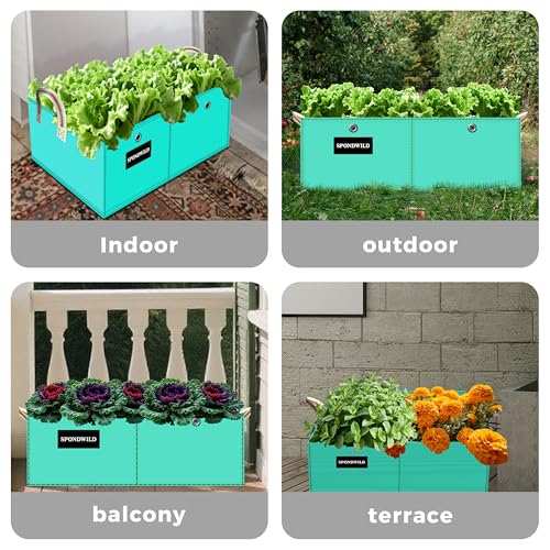 2 Pcs 15 Gallon Rectangle Grow Bags for Growing Potatoes, PE Pots Potato Pots Growing Containers Potato Planter Potato Planter for Growing Potatoes, Green - size: 15 gallon