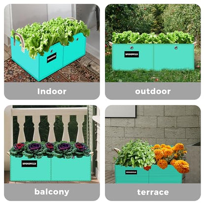 2 Pcs 4x2x1Ft 8 Grids Raised Garden Bed for Outdoor Vegetables - size: 60 gallon
