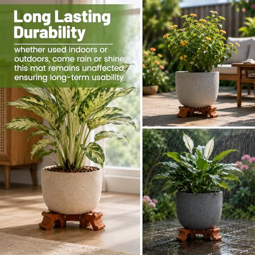 6 Packs Plant Risers, 1.5 Inch Tall Durable Resin Plant Pot Feet for Outdoor & Indoor Planters, Frost Proof Flower Elevators for Garden, Lawn, Patio