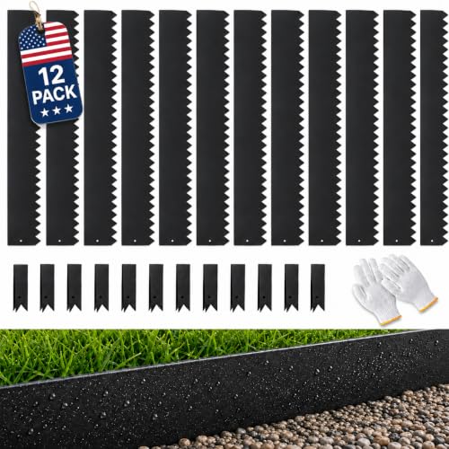 6-Pack Steel Landscape Edging 40 * 5 Inch Metal Edging - color: 40'' L x 5'' H, style: 12 Pack