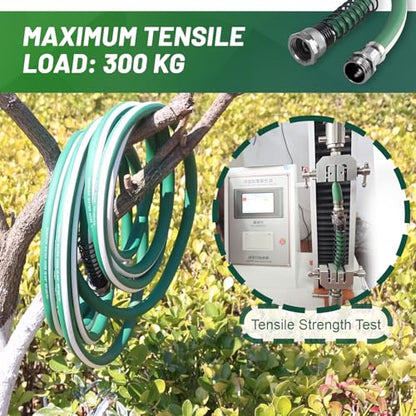 Hybrid Rubber Garden Hose 50 ft with Heavy Duty Solid Fitting - size: 50 FT
