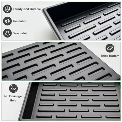 RooTrimmer Seed Starter Tray, 10 Packs Plant Tray, Durable Plastic Growing Trays, Stackable Seedling Starter Trays Perfect for Indoor, Outdoor, Greenhouses, 16.5" L x 13.2" W x 2.8" H - Black - size: 16.5" x 13.2" x 2.8" Tras - 10P