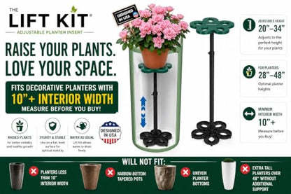 Lift Kit Planter Insert XL Tall Column Plant Riser Fill Bottom of Tall Flower Pots and XL Plant Containers | Indoor and Outdoor (20-34" Rise, 10" Base, 10" Top) - size: XLTall Column Lift: 21-34" Rise, 10" Base, 10" Top