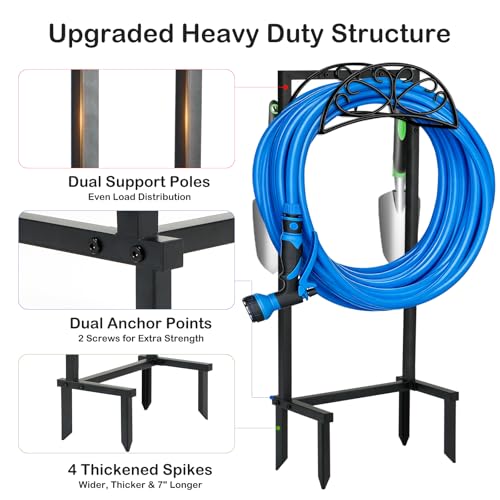 Heavy Duty Garden Hose Holder, 130 lbs Capacity, Anti-Tilt