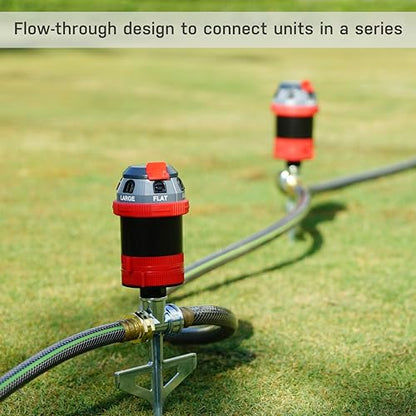 Eden 94144 6-Pattern Rotary Gear Drive Sprinkler with Step Spike Gear Drive, Heavy Duty, Gardening Watering System, Garden&Lawns, Multi Pattern, Coverage up to 5278sq.ft
