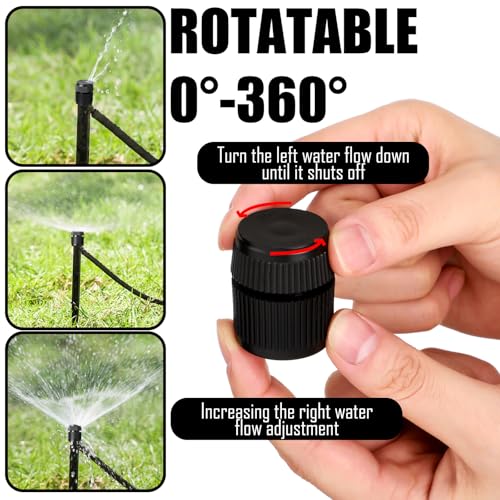 20 Pack Sprinkler Bubbler Heads Adjustable Water Flow Mushroom Irrigation Bubbler Head for 1/2" Male Thread Irrigation Emitters Sprinkler Head Replacement for Tree, Shrubs, Garden Watering System