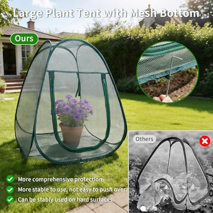2PCS Large Netting Tent for Garden Protection Mesh Plant Cover from Animals - color: Green 2pcs