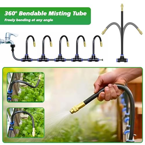 360° Adjustable Drip Irrigation System - Garden Watering System 50FT with 15 Nozzles, Drip Irrigation Kit for Garden, Yard, Lawn, Greenhouse, Plants, 5/16 inch Hose - size: 50FT