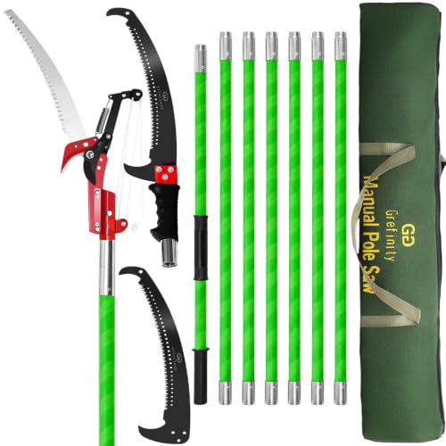 Manual Pole Saw, 27 Ft Tree Pruner with Scissors