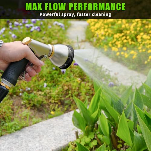 Besiter Garden Hose Nozzle Sprayer, Heavy Duty Metal Water Hose Nozzle - color: Black