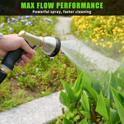 Besiter Garden Hose Nozzle Sprayer, Heavy Duty Metal Water Hose Nozzle - color: Black