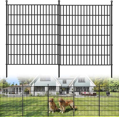 15 Panels No Dig Garden Fence with Gate, 32 in(H) X36.3 ft(L) Metal Fence Panels, Thickened Rustproof Garden Fencing, Animal Barrier Fence for Dogs, Rabbits, and Patio - size: 32 in(H)×29in(L)