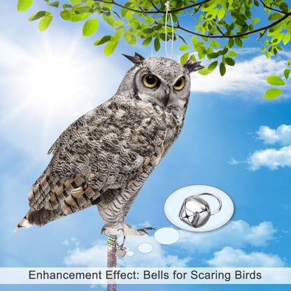 Owl to Scare Animals, 5 Pack Hanging Effective Owl Control Device to Keep Animals Pigeon Woodpecker Away from Outdoor Garden Yard - color: Grey-5