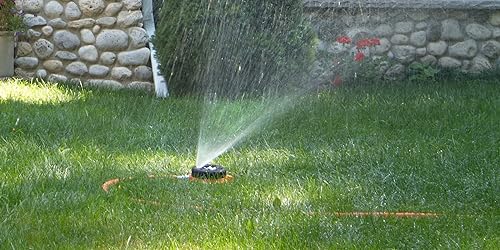 Dramm ColorStorm 9-Pattern Premium Turret Sprinkler With Heavy Duty Metal Base - Yellow #15023 - color: Yellow, style: Turret Sprinkler