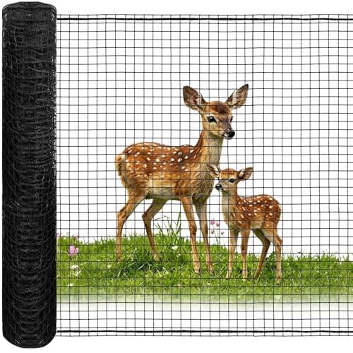 4x100FT Deer Fence Netting for Garden, 55GSM Plastic Mesh Temporary Fence - size: 4x100FT