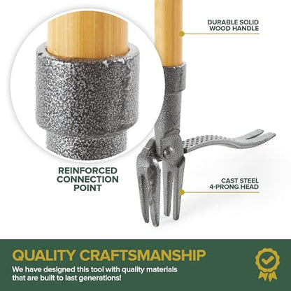 Stock Your Home Stand Up Weed Puller Tool, Heavy Duty Weeding Tool with Long Handle for Crabgrass and Dandelion Removal, Standing Weed Puller for Gardening Projects, Hand Weeder Remover Tool