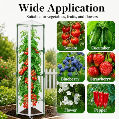 Halatool Garden Tomato Plant Cover Netting, Fits 55–72" Tomato Cages - size: 61 Inch