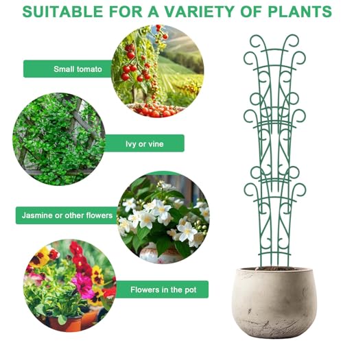 Plant Trellis for Potted Plants 4 Pack Stackable Indoor Outdoor Climbing Houseplant Support with Garden Wire for Pothos Hoya Ivy Flower - size: 4 Pack
