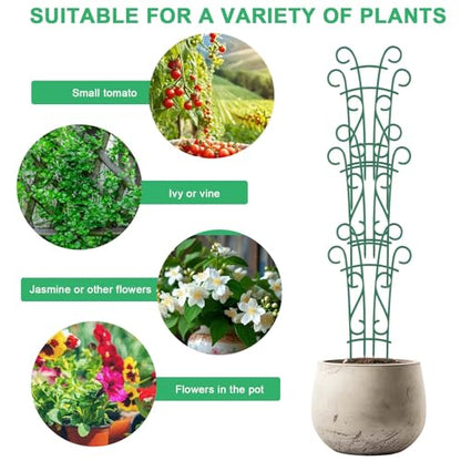 Plant Trellis for Potted Plants 4 Pack Stackable Indoor Outdoor Climbing Houseplant Support with Garden Wire for Pothos Hoya Ivy Flower - size: 4 Pack