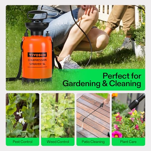 VIVOSUN 1.35-Gallon Pump Pressure Sprayer - color: Orange, size: 1.35 Gallons