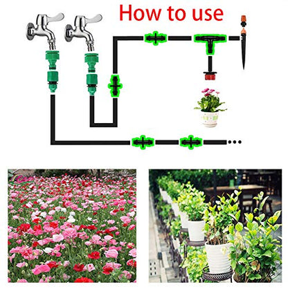 200Pcs Drip Irrigation Connectors,Barbed Connectors Fit for 1/4-Inch Tubing - color: black