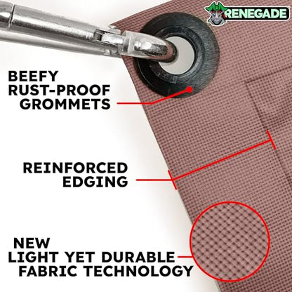 RENEGADE Industrial Tarp 20x12 ft Brown – Heavy Duty, Waterproof, UV-Resistant, PFAS-Free – Oversized Tarp for Construction, Landscaping, Farm Equipment & Weather Protection - color: Brown, size: 20X12