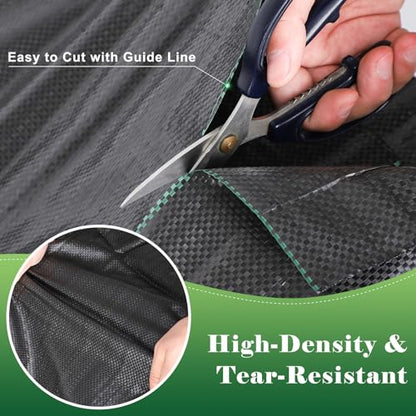 FEED GARDEN 3FT x 50FT Landscape Fabric Weed Barrier Fabric, Heavy Duty Weed Control Mat, Weed Blocker Ground Cover Geotextile Fabric for Gardening - size: 3FTx50FT