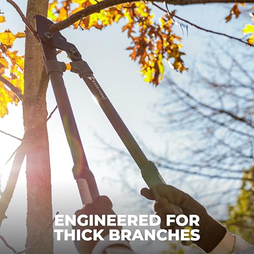 Woodland Tools Heavy Duty Lopper – 28 Inch Lever-Action Branch Cutter with Bypass Blade and Non Slip Grip – Manual Tree Limb Cutter for Thick Branches and Tough Yard Work - style: Heavy Duty Lopper