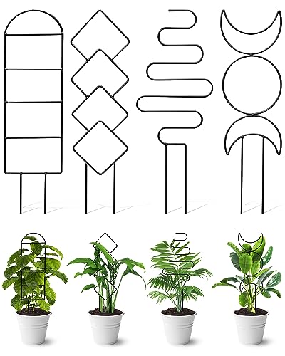 Small Indoor Trellis for Potted Plants, Pothos Plant Climber Support, Black - color: Black