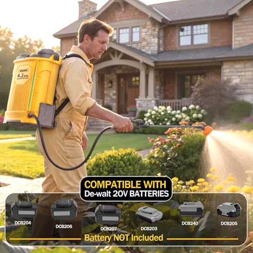 4.2 Gal Backpack Sprayer Compatible with DeWalt 20V Battery (Tool Only)