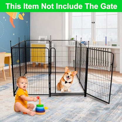 Garden Fencing 48 inch High, 8 Panels Total 17.7Ft(L). Garden Fence Border, Flower Bed Fencing, Dog Fences for The Yard, Dog Digging Fence Barrier (No Gate) - size: 48''(H)-8panels-17.7ft(L) no door