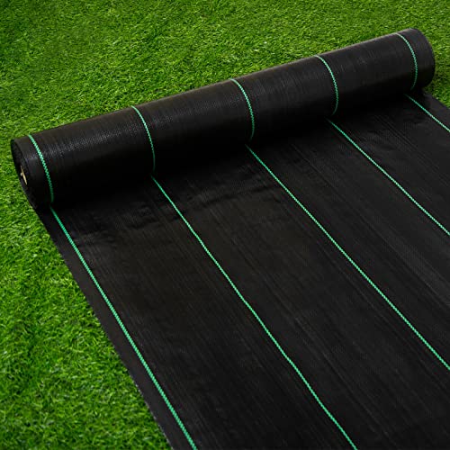 EXTRAEASY Garden Weed Barrier Landscape Fabric,Weed Block Fabric Heavy Duty 3.2OZ,Woven Mulch for Landscaping Ground Cover Weed Control Fabric, Black Garden Bed Liner (4ft x 250ft) - size: 4ft x 250ft