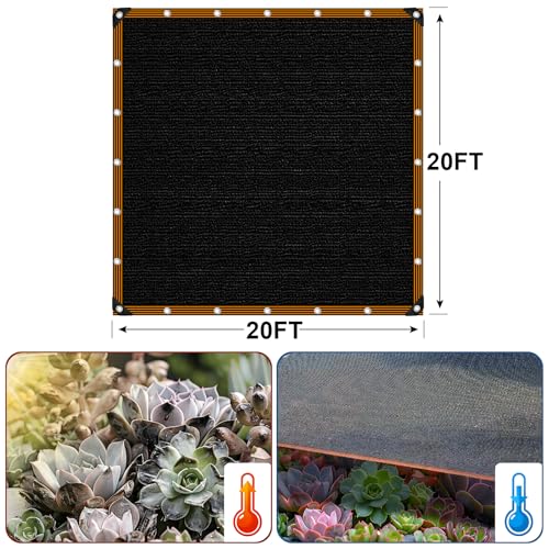 Shade Cloth - for Garden 90% Plant Shades Mesh Tarp with Grommets Outdoor Sun Shades Netting for Chicken Coop Greenhouse Vegetables Pergola Patio Cover - size: 20×20FT