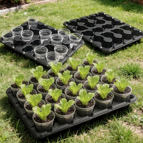 homenote 5 Pack Reusable 20 Cell Seed Starter Trays for 3 Inch Nursery Pots - size: 3 Inch, style: 5 Pack Seed Starter Tray