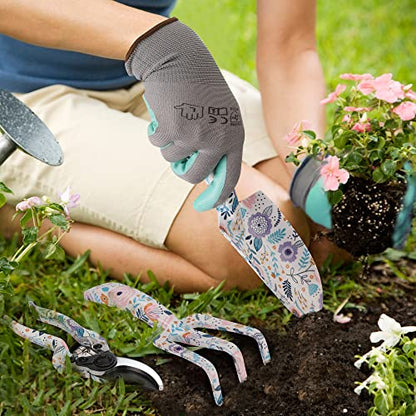WORKPRO Aluminum Garden Tool Set, 4PCS Heavy Duty Hand Garden Tools - style: White