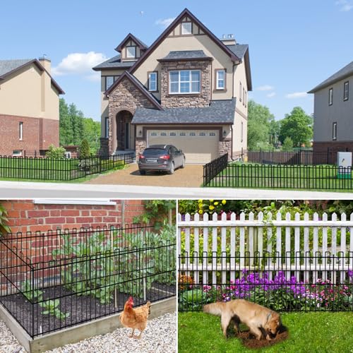 25 Panels No Dig Animal Barrier Fence, 32in(H) x 49ft(L) Garden Edging Border Fencing, Rustproof Metal Stakes Decorative Garden Fence, Dog Digging Defense Fencing Barrier for Outdoor, Yard, Patio - size: 25 Panels, 32in(H) x 49ft(L)