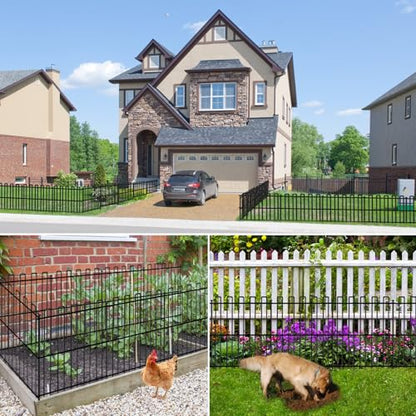 25 Panels No Dig Animal Barrier Fence, 32in(H) x 49ft(L) Garden Edging Border Fencing, Rustproof Metal Stakes Decorative Garden Fence, Dog Digging Defense Fencing Barrier for Outdoor, Yard, Patio - size: 25 Panels, 32in(H) x 49ft(L)