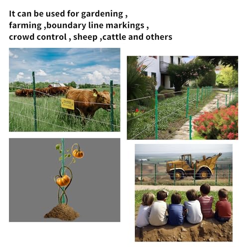 50PCS 48" Plastic Step-in Electric Fence Posts with Clips, Green - color: Green-50PCS