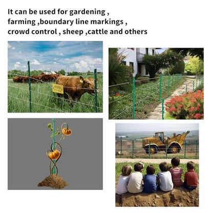 50PCS 48" Plastic Step-in Electric Fence Posts with Clips, Green - color: Green-50PCS