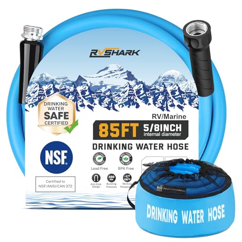 RV Water Hose 85FT, NSF 372 Certified Drinking Water Hose, Blue - size: 85FT