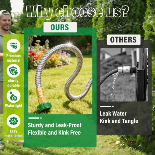 5FT Female to Female Short Garden Hose Adapter, Connecting Hose Reel - size: 5FT