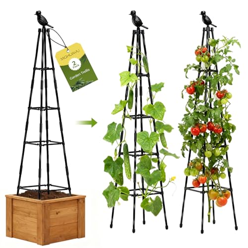 2 Pack Garden Trellis for Climbing Plants Outdoors,65Inch Cucumber Trellis Garden Obelisk Trellis Rustproof Plants Support with Adjustable Heights for Indoor Potted Plants, Vines, Vegetables - style: Bird-shaped(2Pack)