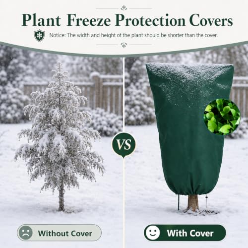 Plant Freeze Protection Covers for Winter Plants Gardens Frost, Sun, Pests - size: 4 32×48in