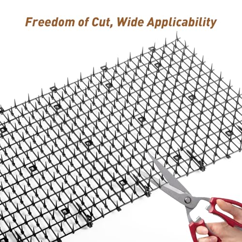 Bynccea Cat Scat Mat with Spikes, 6.5ft Cat Repellent Mat Anti Cat Prickle Strips Network Digging Stopper Outdoor PP Plastic Cat Spike Mat（Black