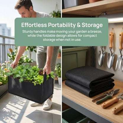 Grow Bags with Handles, Breathable Fabric Raised Garden Bed Planters for Vegetables, Flowers, Tomatoes, Potatoes and Outdoor Garden Planting(M) - size: Medium