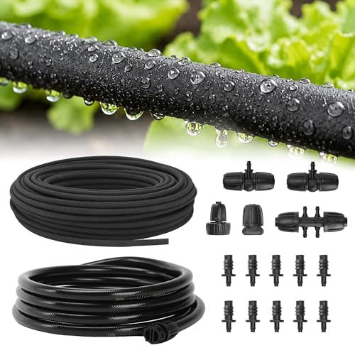 MIXC Drip Irrigation System with 100FT 1/4" Soaker Hose - size: 110ft