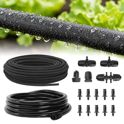 MIXC Drip Irrigation System with 100FT 1/4" Soaker Hose - size: 110ft