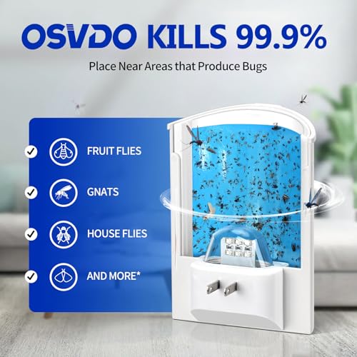 Flying Insect Trap, 2 Devices Fruit Fly Traps for Indoors with 8 Glue Cards - size: 2 Devices & 8 Refills(Upgrade)