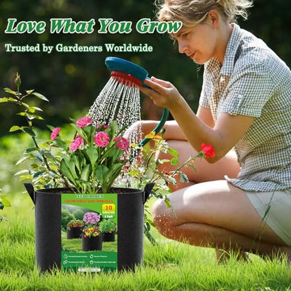FEED GARDEN 20 Gallon Plant Grow Bags 8 Pack 300G Fabric Pots with Handles - size: 20 Gallon