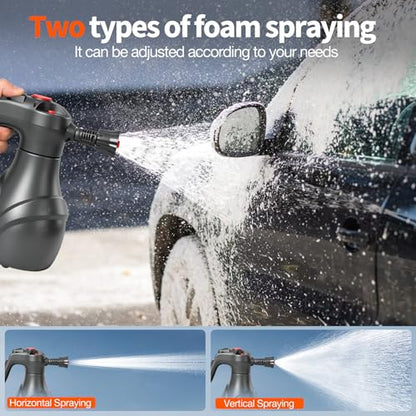 LuxBlue 68 oz Electric Foam Sprayer for Car Wash, 3000mAh Battery Powered